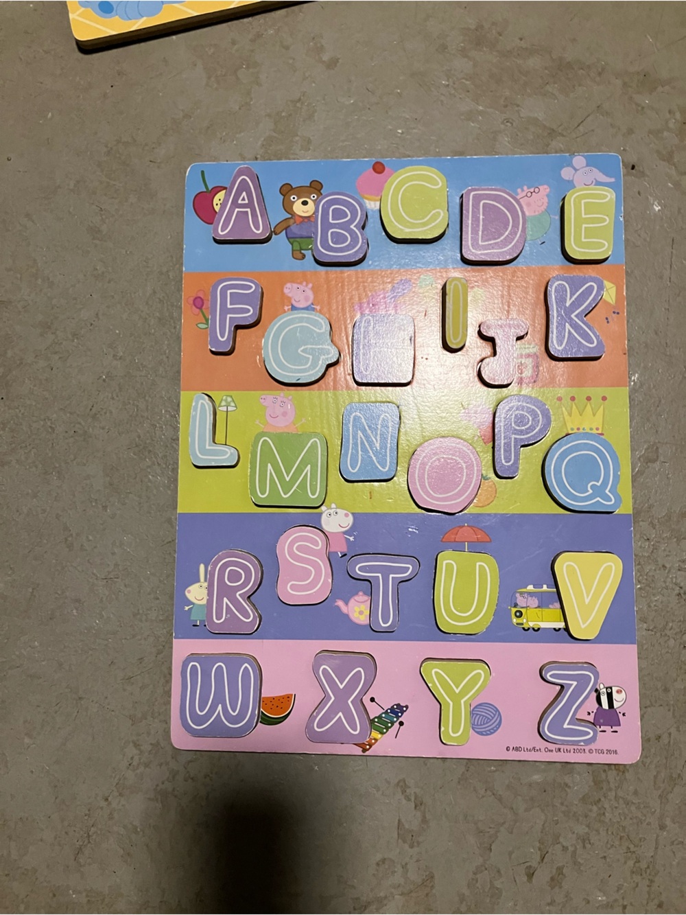 Peppa Pig wooden alphabet puzzle